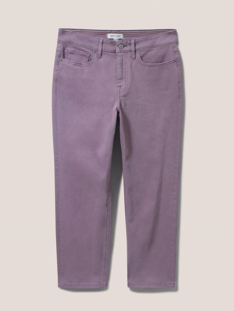 Dusty Purple White Stuff Blake Straight Crop Jeans | 17954JTNY