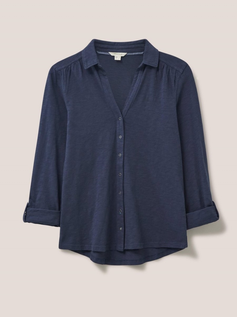 French Navy White Stuff Annie Jersey Shirt | 89306NQDE