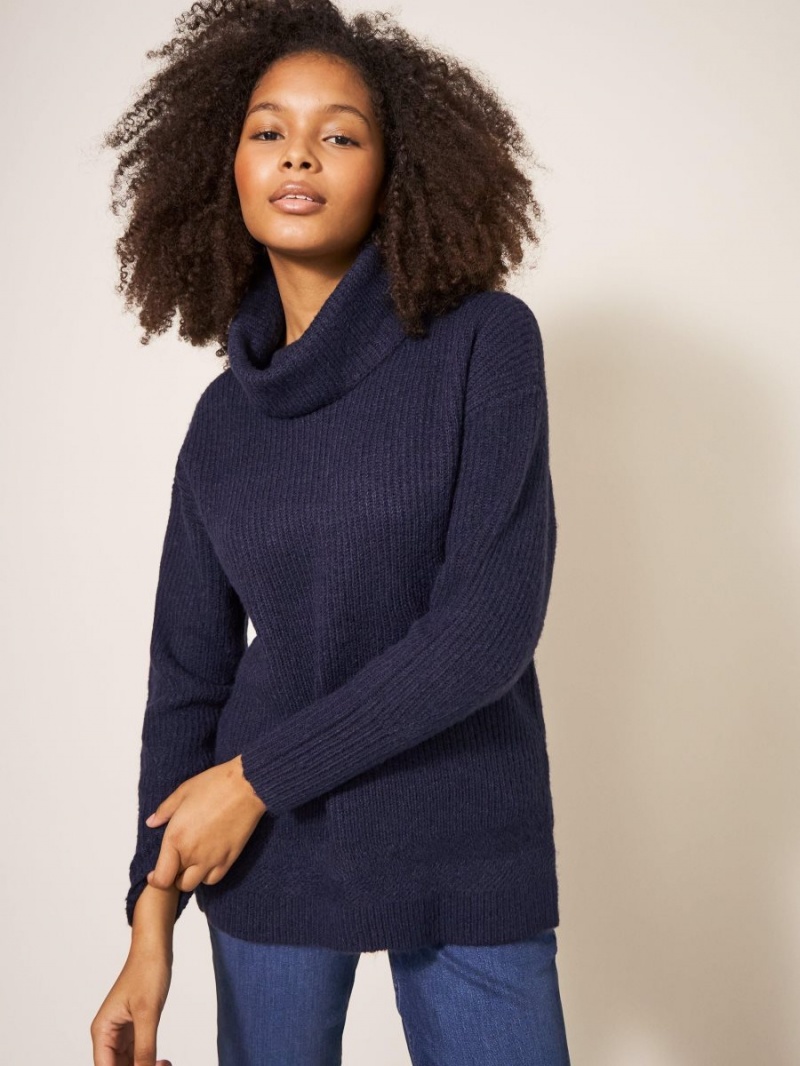 French Navy White Stuff Lovely Rib Jumper | 36085FRKV