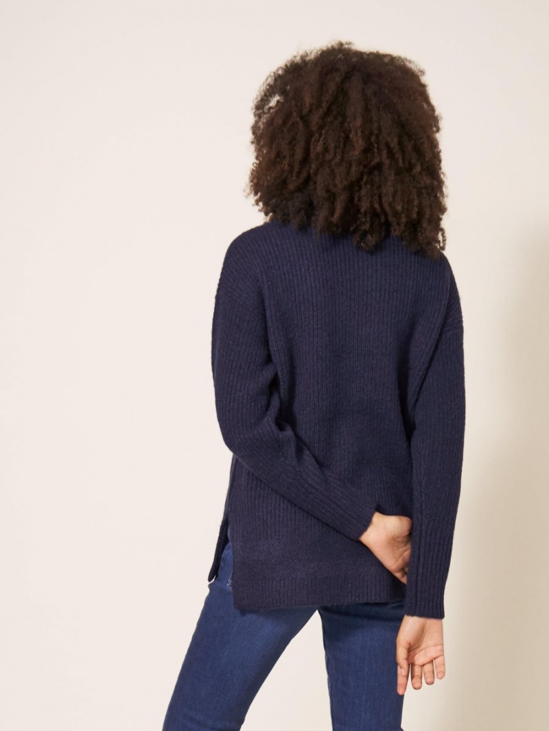 French Navy White Stuff Lovely Rib Jumper | 36085FRKV