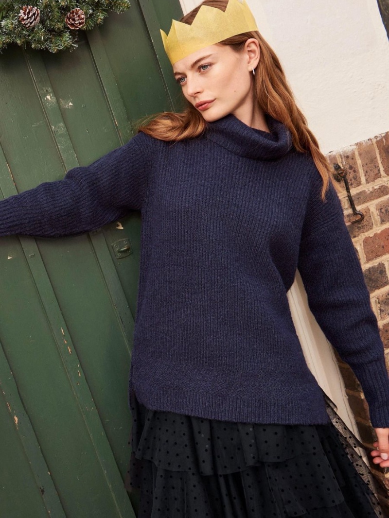 French Navy White Stuff Lovely Rib Jumper | 36085FRKV