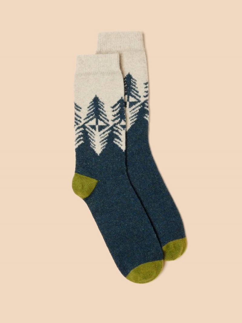 Green Multi White Stuff Forest Scenic Wool Mix Socks | 17820ZCFI