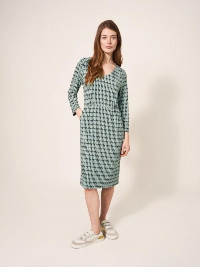 Green Multi White Stuff Tallie Dress | 61902RJLK