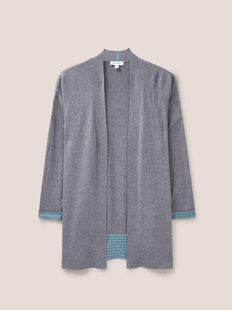 Grey Marl White Stuff Laura Longline Cardi | 59310ABGZ