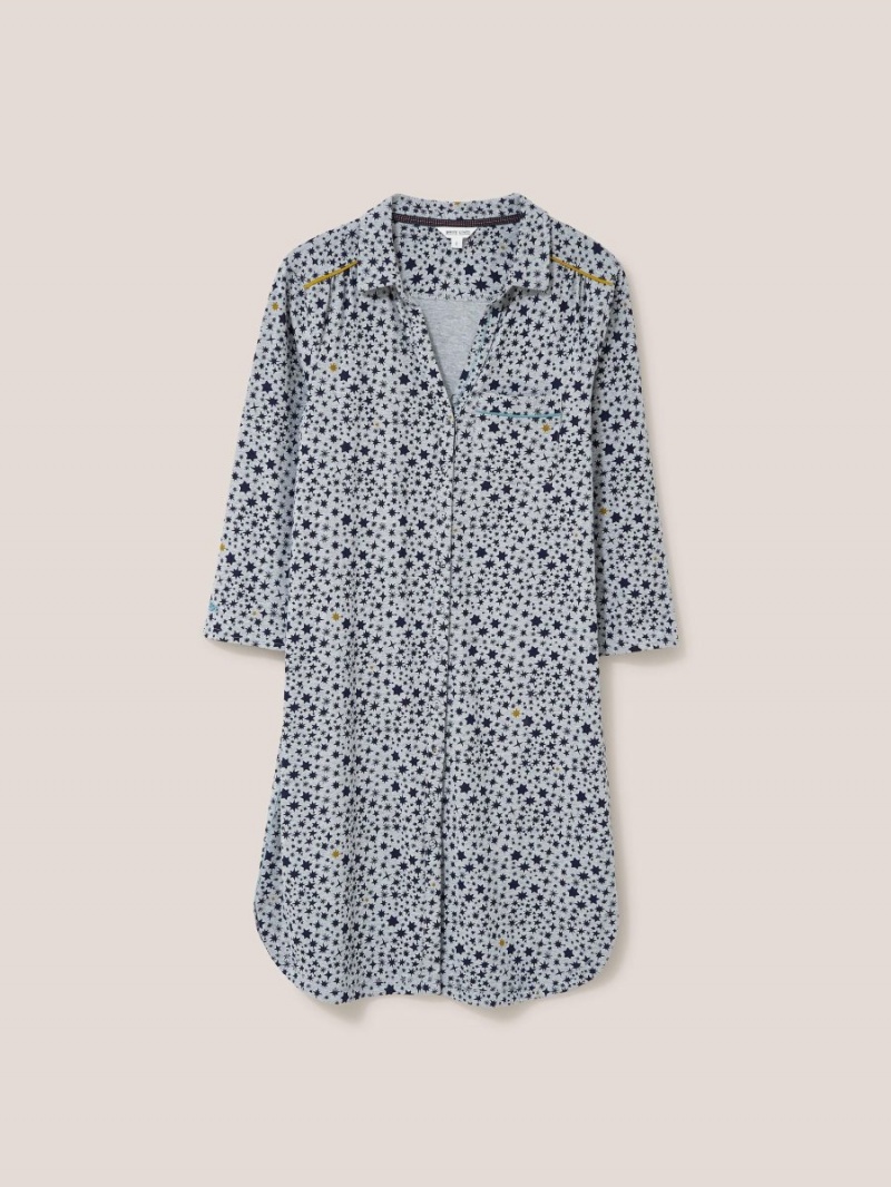 Grey Multi White Stuff Annie Relaxed Fit Nightie | 56940ZXSW