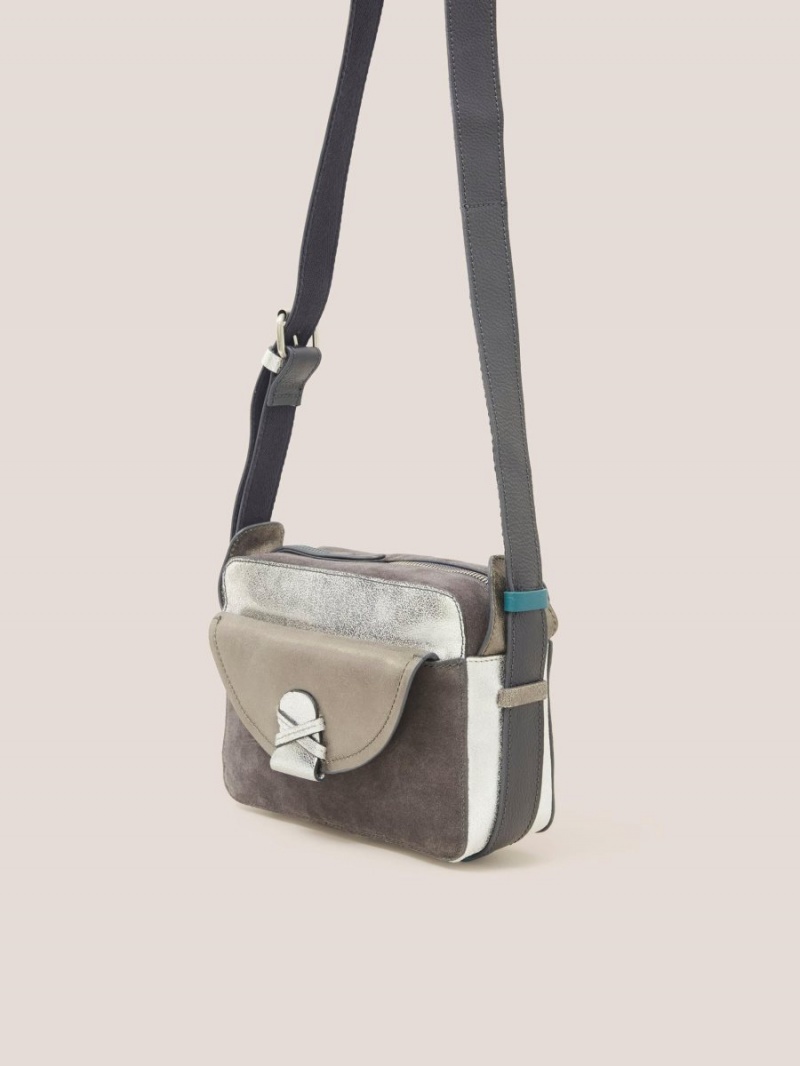 Grey Multi White Stuff Lola Leather Camera Bag | 20463XJUR