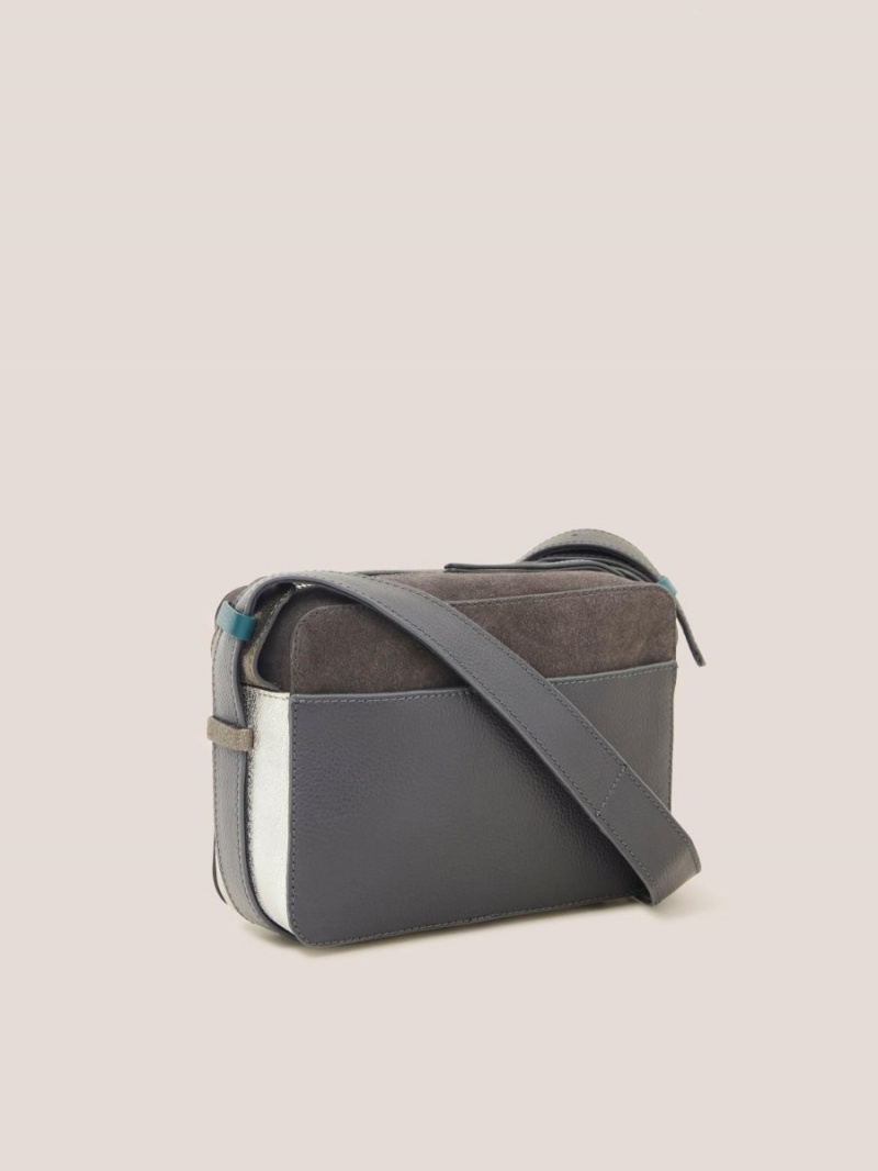 Grey Multi White Stuff Lola Leather Camera Bag | 20463XJUR