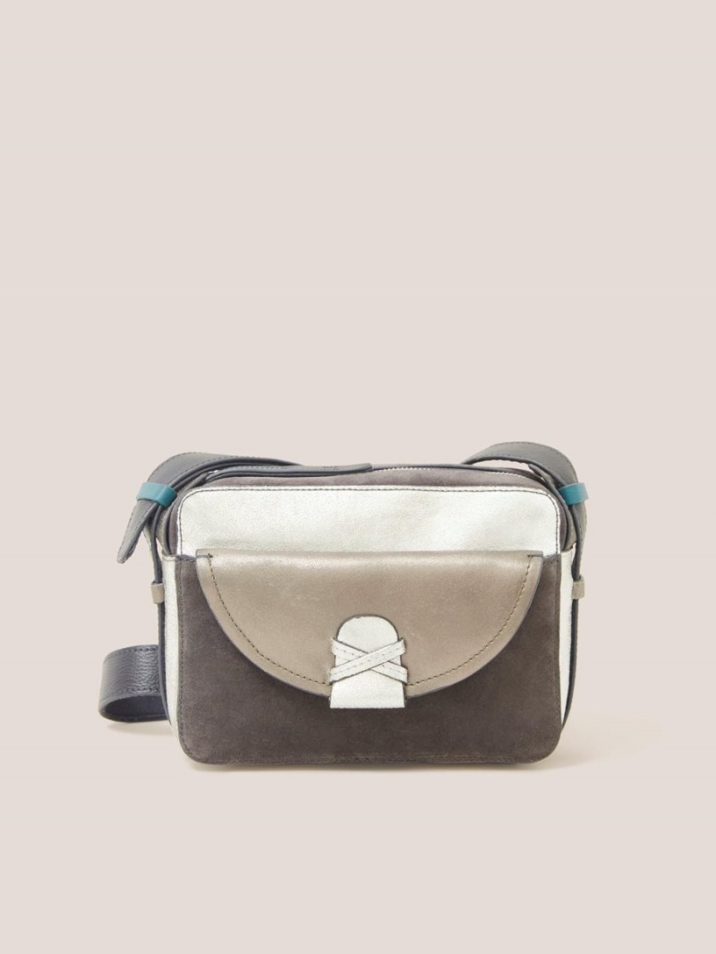 Grey Multi White Stuff Lola Leather Camera Bag | 20463XJUR