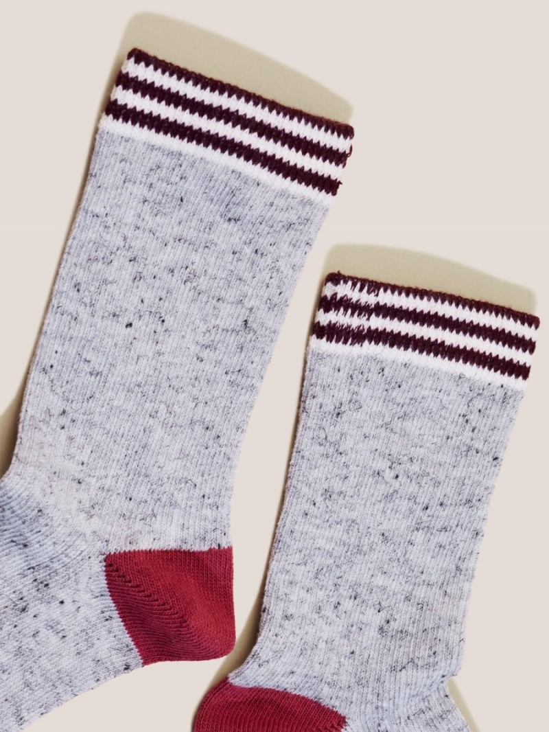 Grey Multi White Stuff Sport Rib Socks | 63740DMCJ