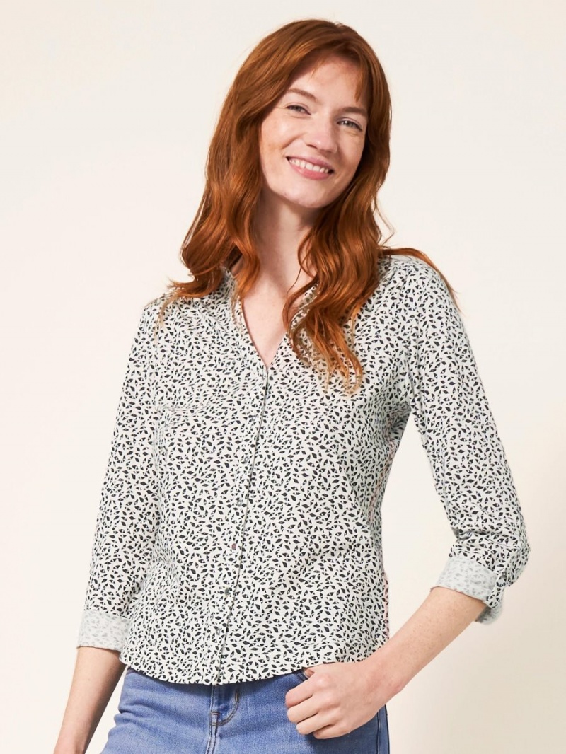 Ivory Multi White Stuff Annie Cotton Jersey Shirt | 29065UINB