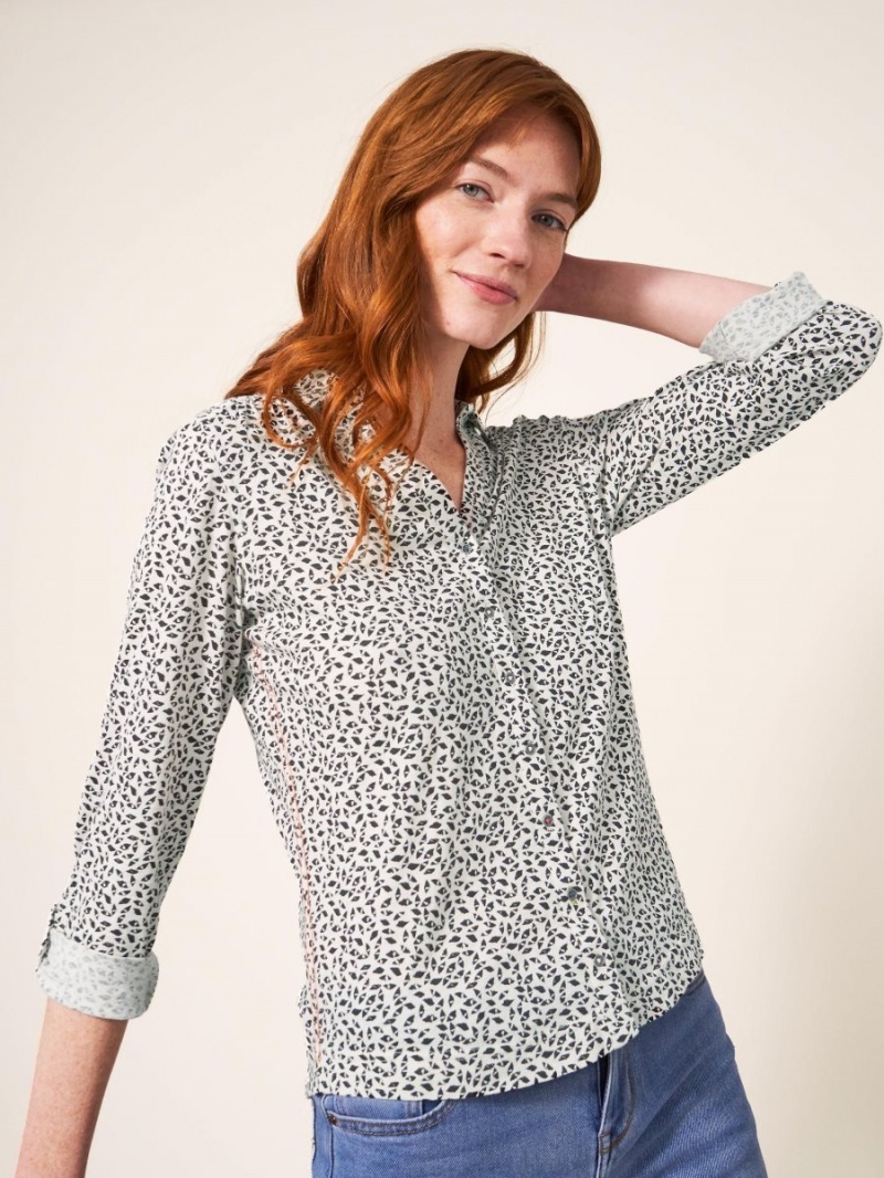 Ivory Multi White Stuff Annie Cotton Jersey Shirt | 29065UINB