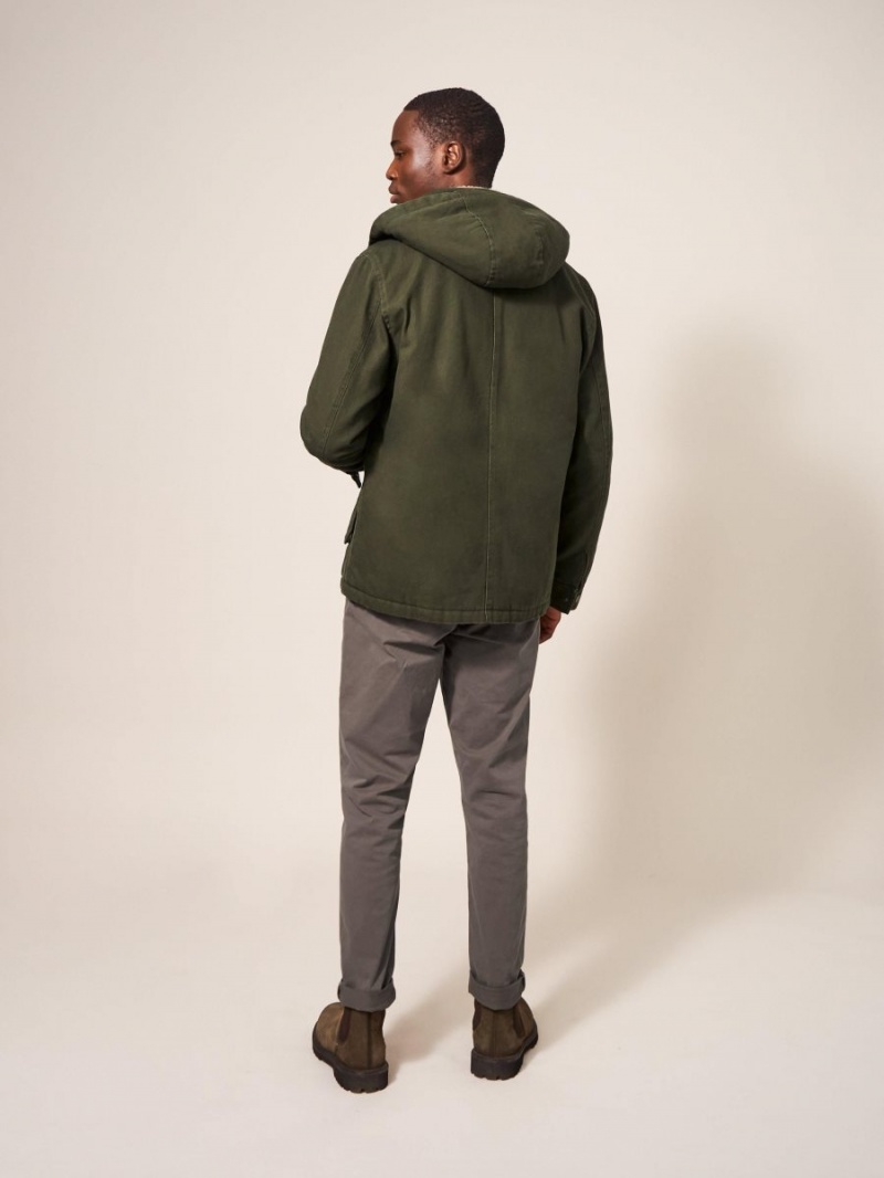 Khaki Green White Stuff Borg Lined Winter Jacket | 87306DOYN