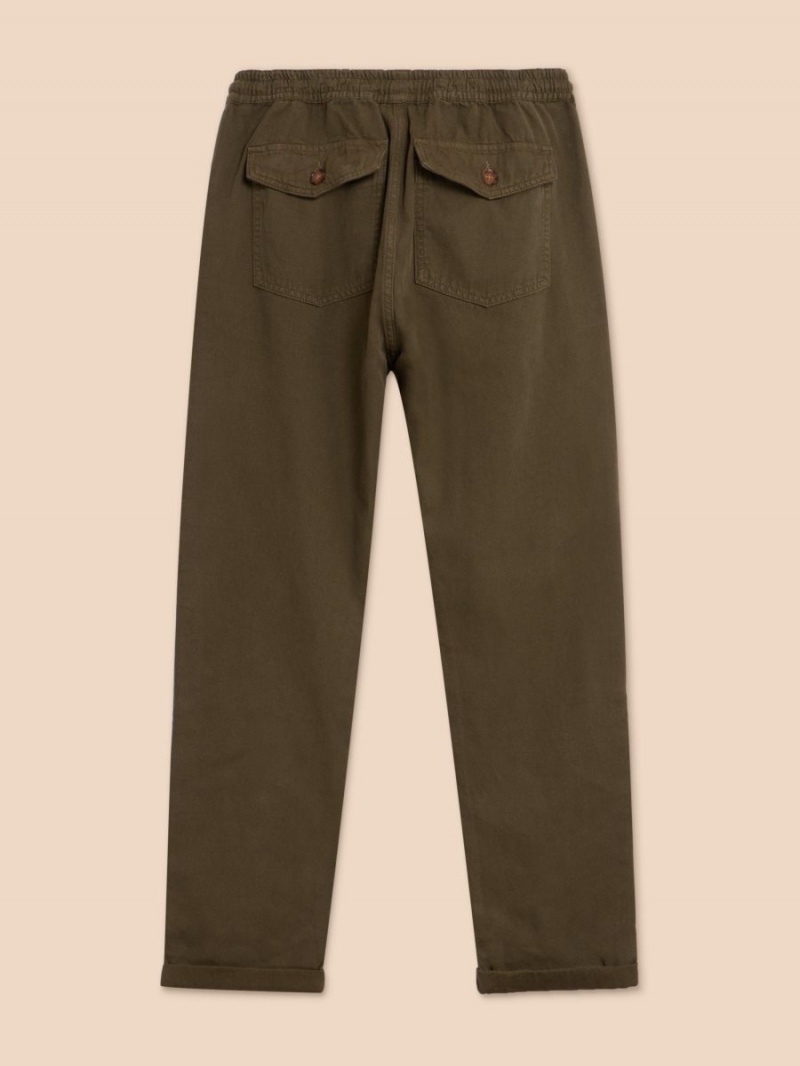 Khaki Green White Stuff Dempsey Drawstring Trouser | 37019CPOB