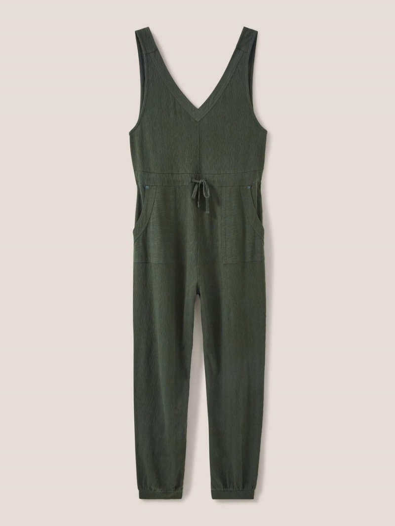 Khaki Green White Stuff Lainey Jersey Jumpsuit | 48075VCFJ