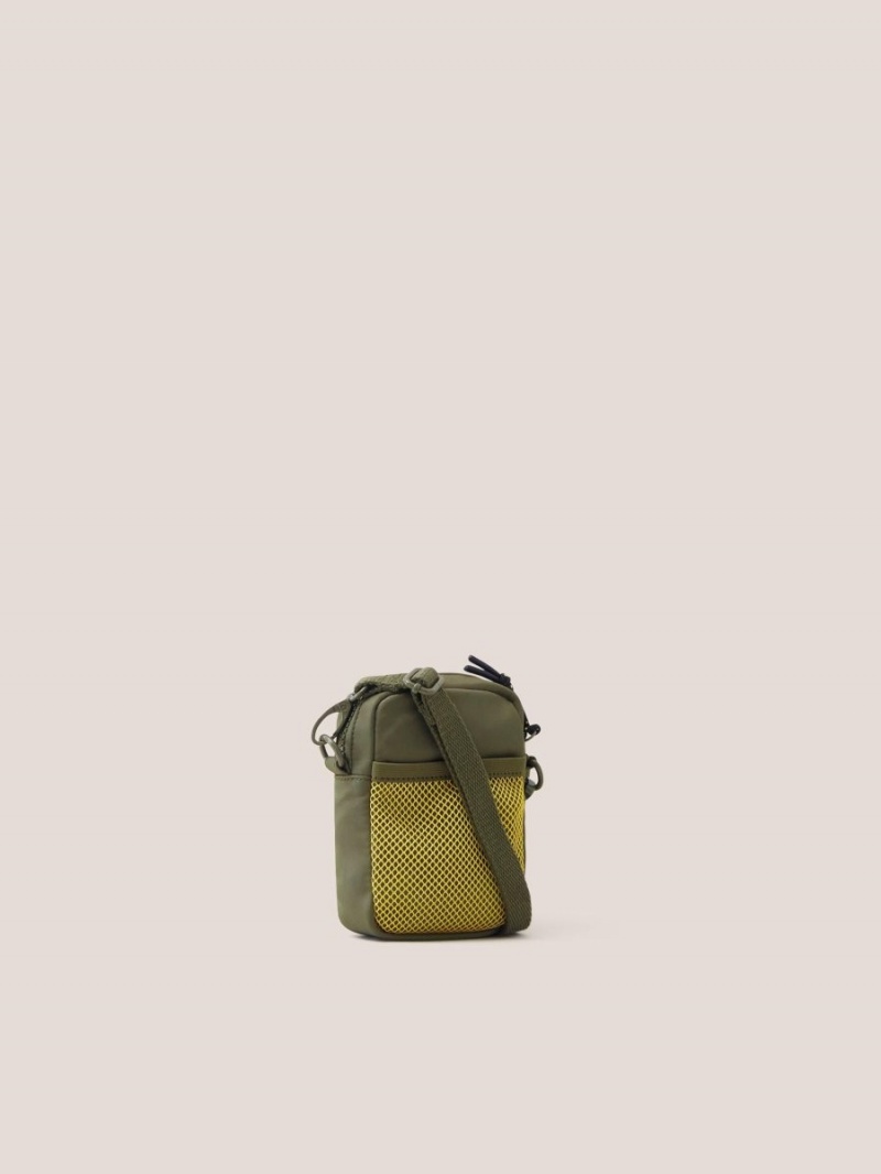 Khaki Green White Stuff Nylon Crossbody Phone Bag | 15320KERO