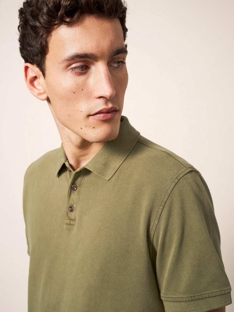 Khaki Green White Stuff Utility Polo | 34962QIOG