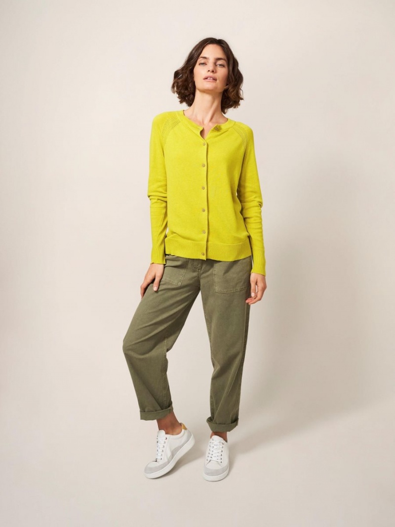 Light Chartreuse White Stuff Lulu Crew Neck Cardigan | 21347PTAS