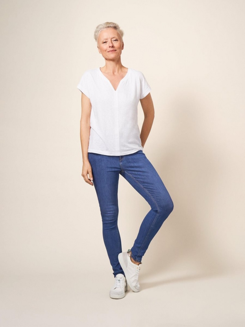 Light Denim White Stuff Amelia Skinny Jeans | 07358OIDH