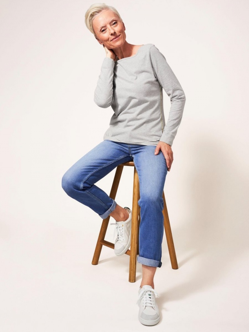 Light Denim White Stuff Katy Relaxed Slim Jean | 87936IFTN