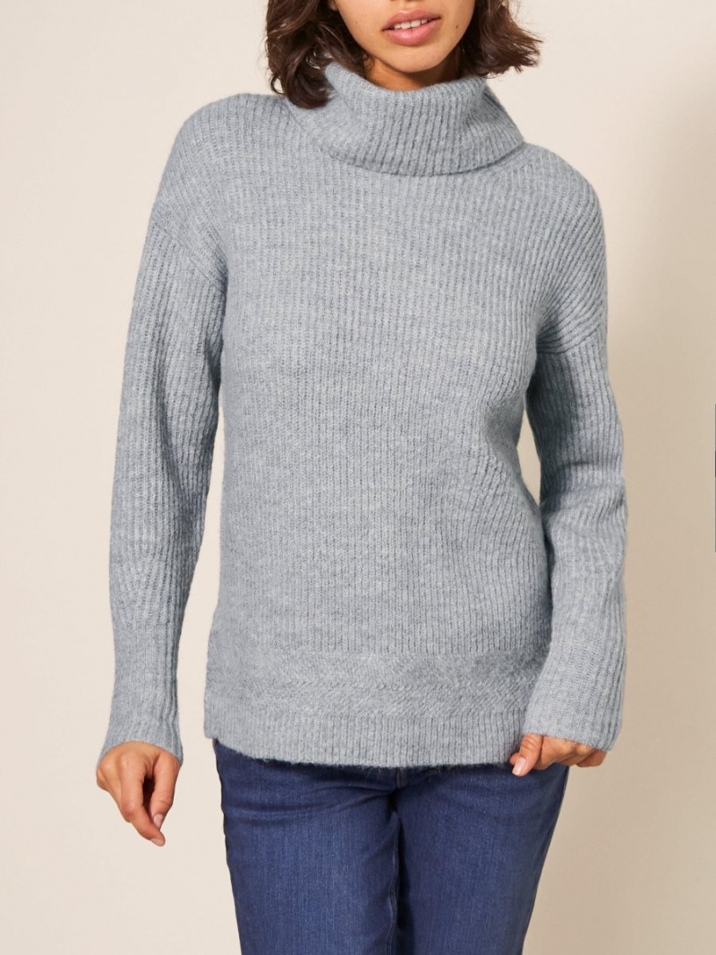 Light Grey White Stuff Lovely Rib Jumper | 04916OGAT