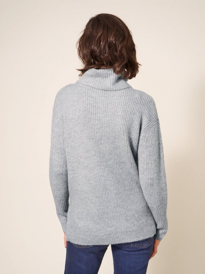 Light Grey White Stuff Lovely Rib Jumper | 04916OGAT