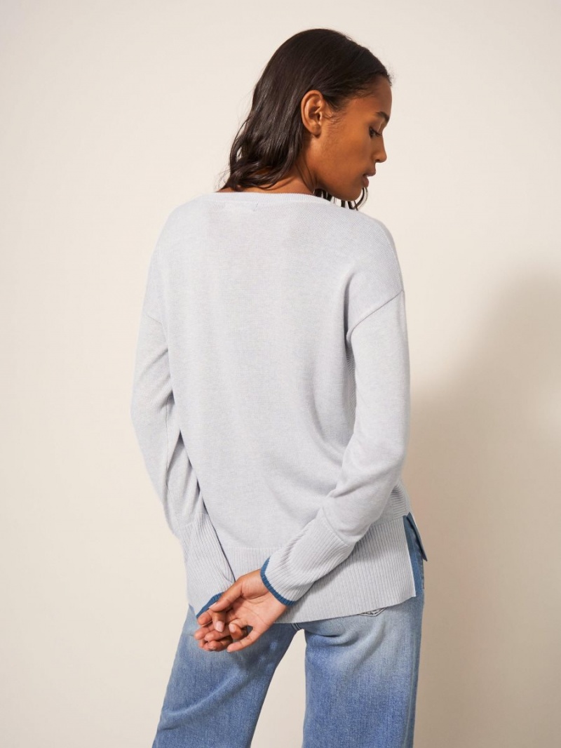 Light Grey White Stuff Olive Knitted Jumper | 85302ZIKU