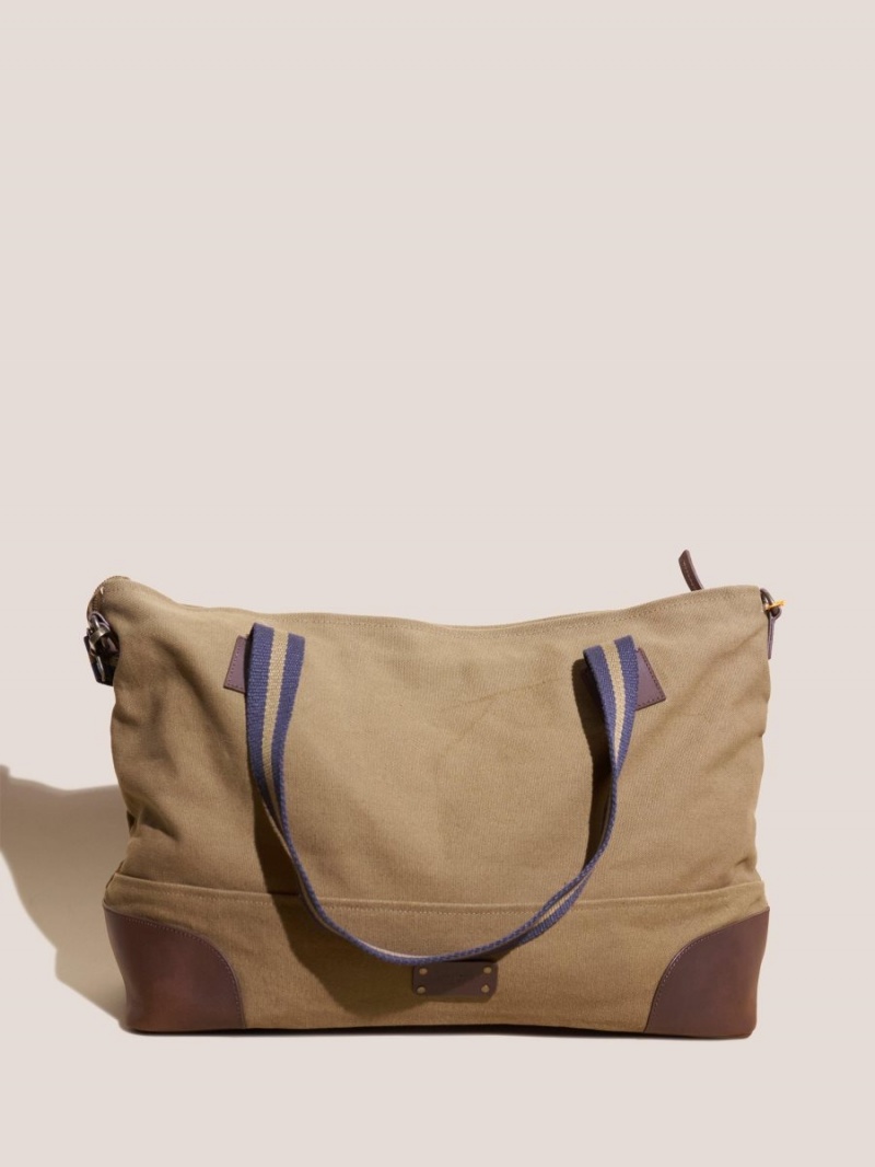 Light Natural White Stuff Canvas Holdall | 87041NJUC