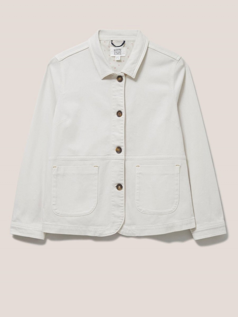 Light Natural White Stuff Carrie Regular Fit Denim Jacket | 18056DSIW