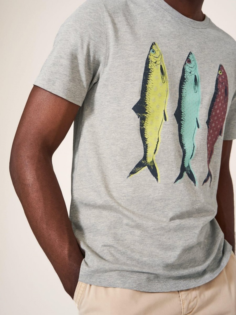 Light Natural White Stuff Fish Graphic Jersey Tshirt | 04985HUJA