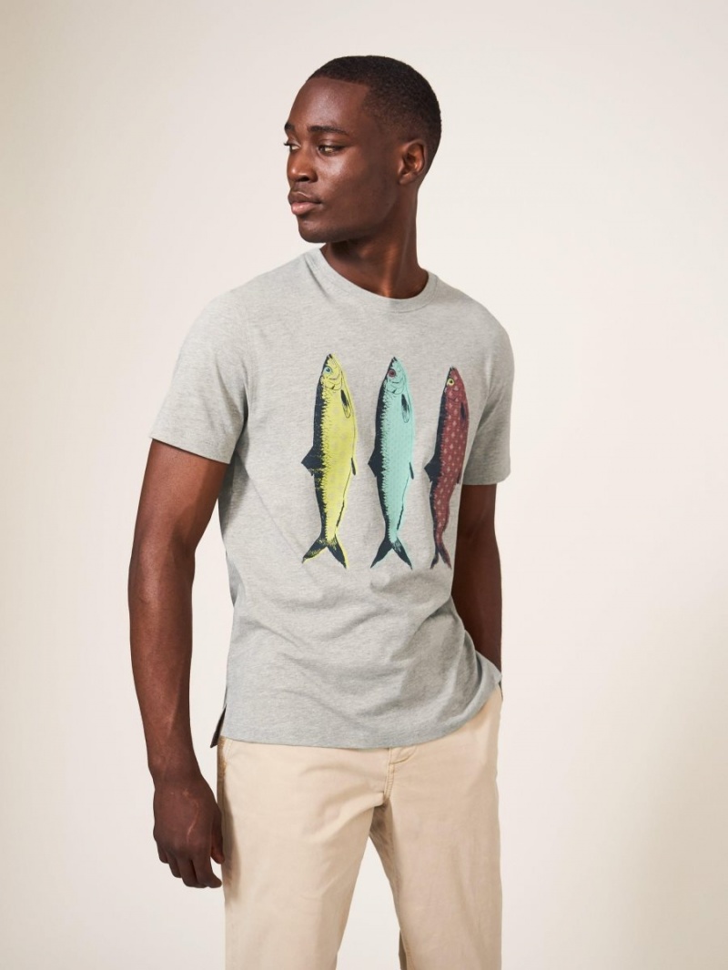 Light Natural White Stuff Fish Graphic Jersey Tshirt | 04985HUJA