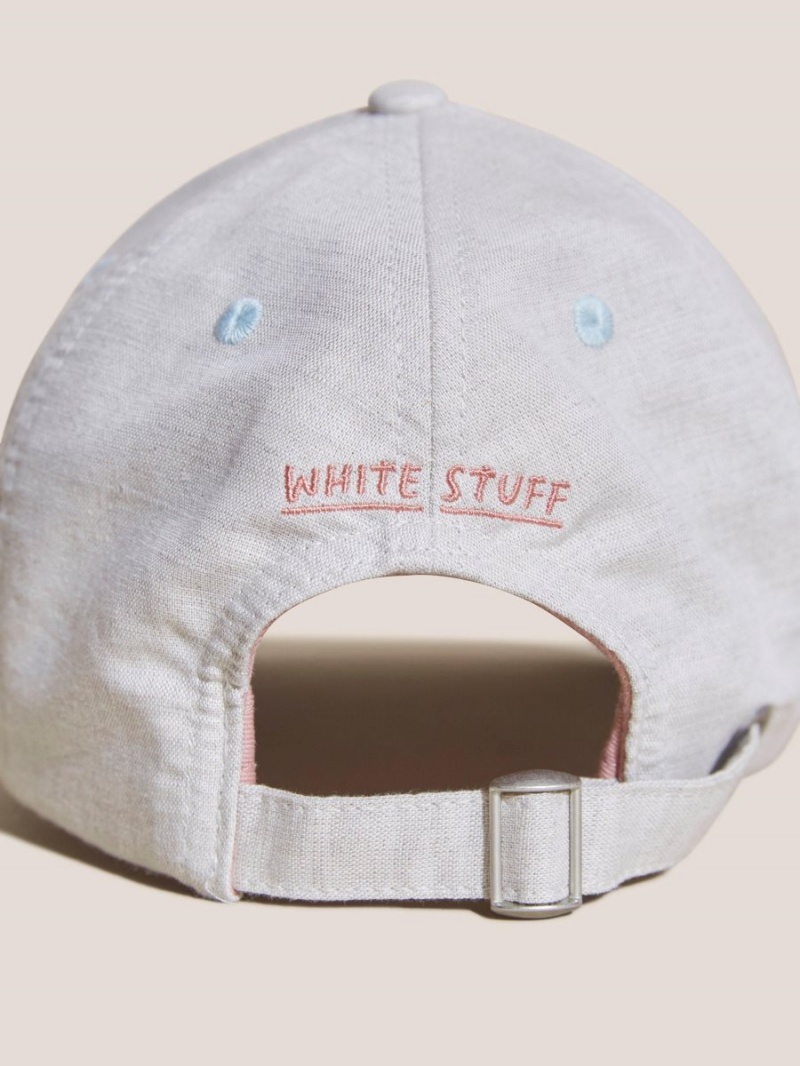 Light Natural White Stuff Linen Blend Baseball Cap | 65042WLJX