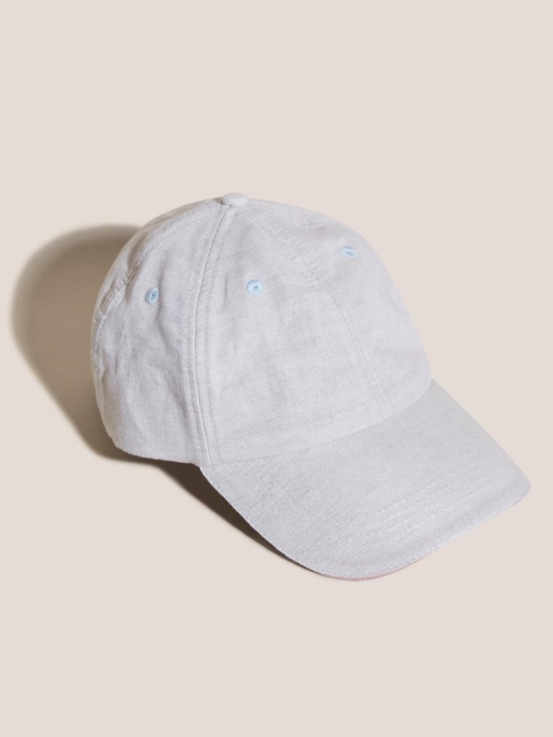 Light Natural White Stuff Linen Blend Baseball Cap | 65042WLJX