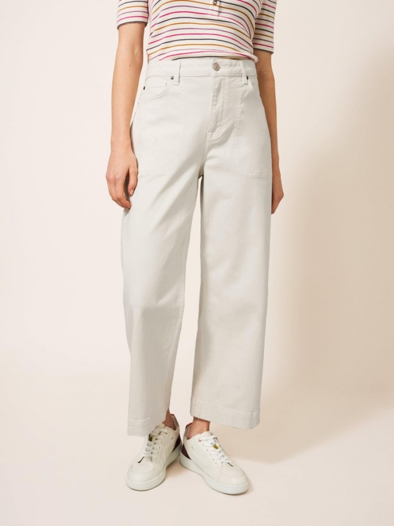 Light Natural White Stuff Tia Wide Leg Cropped Jean | 16745NERK