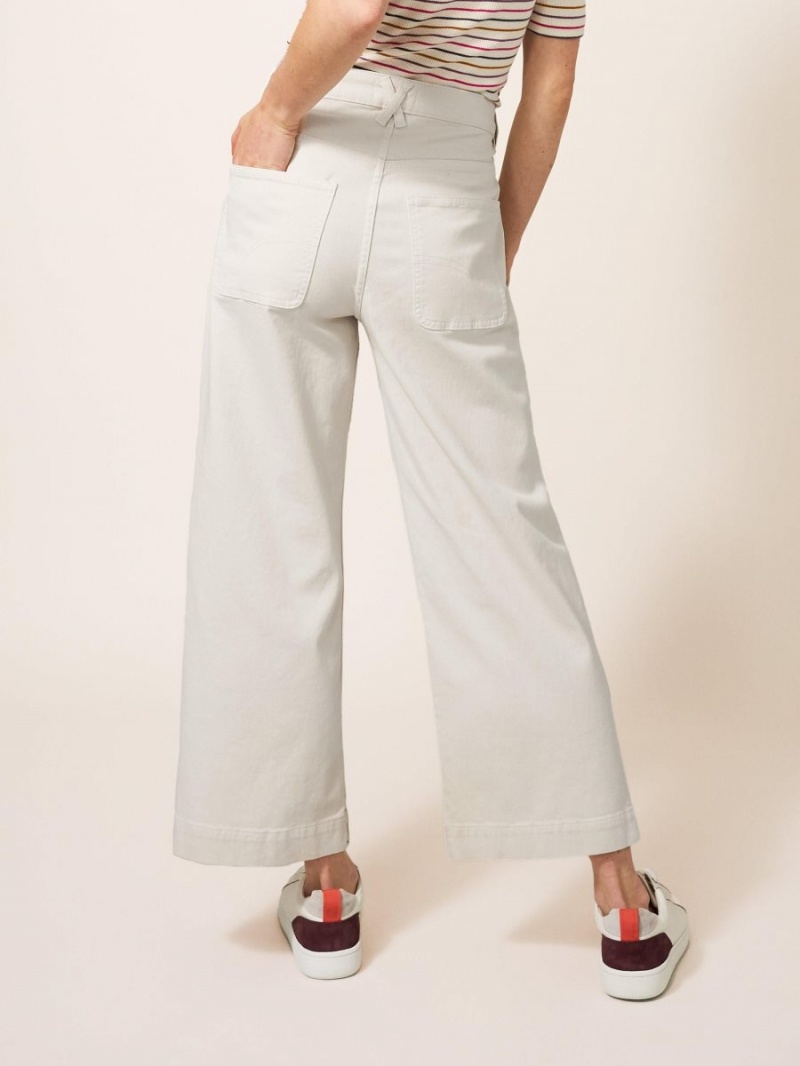 Light Natural White Stuff Tia Wide Leg Cropped Jean | 16745NERK