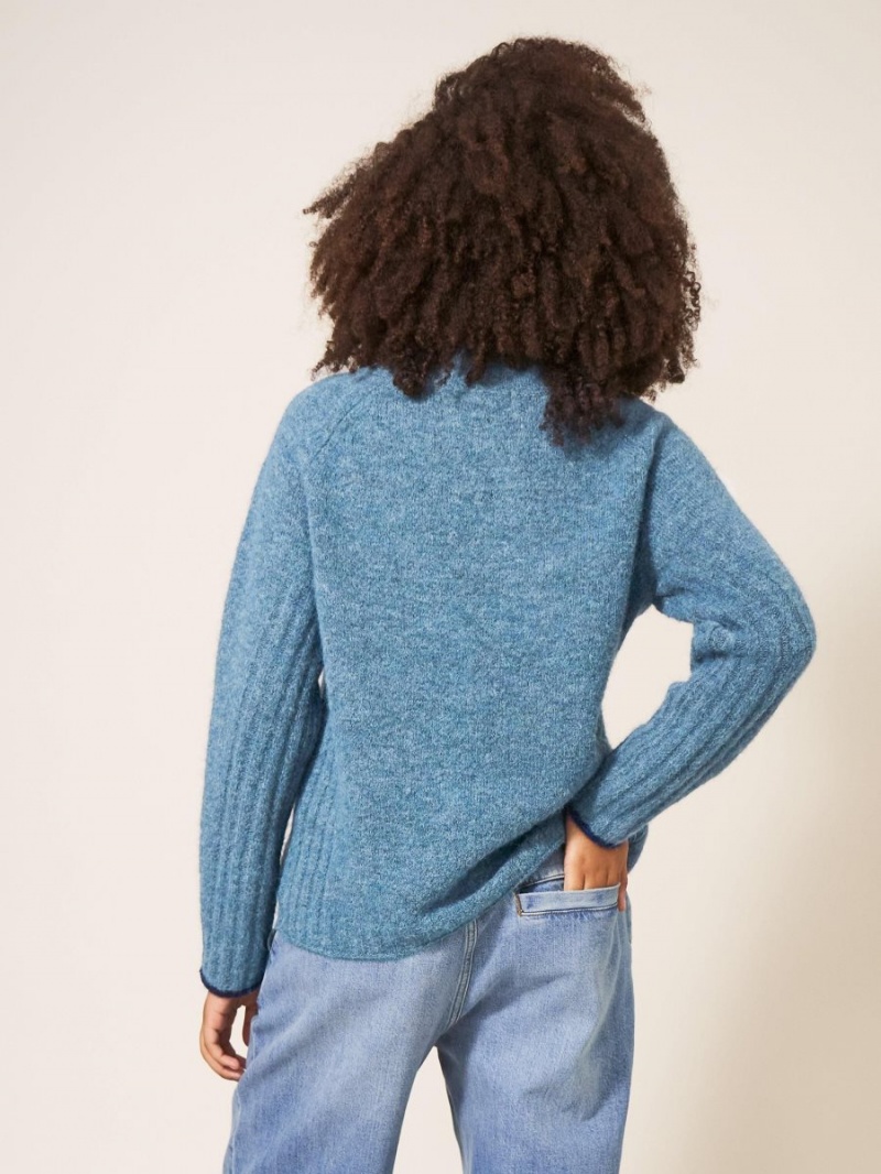 Mid Blue White Stuff Medway Jumper | 34907KYLI