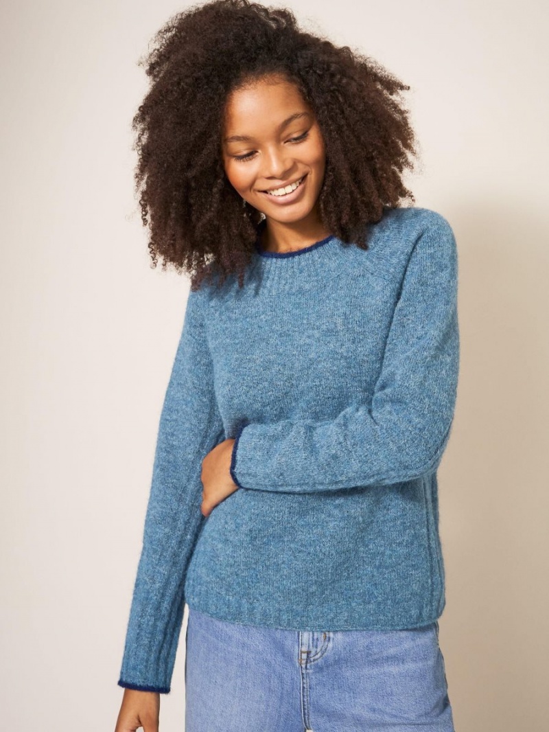 Mid Blue White Stuff Medway Jumper | 34907KYLI