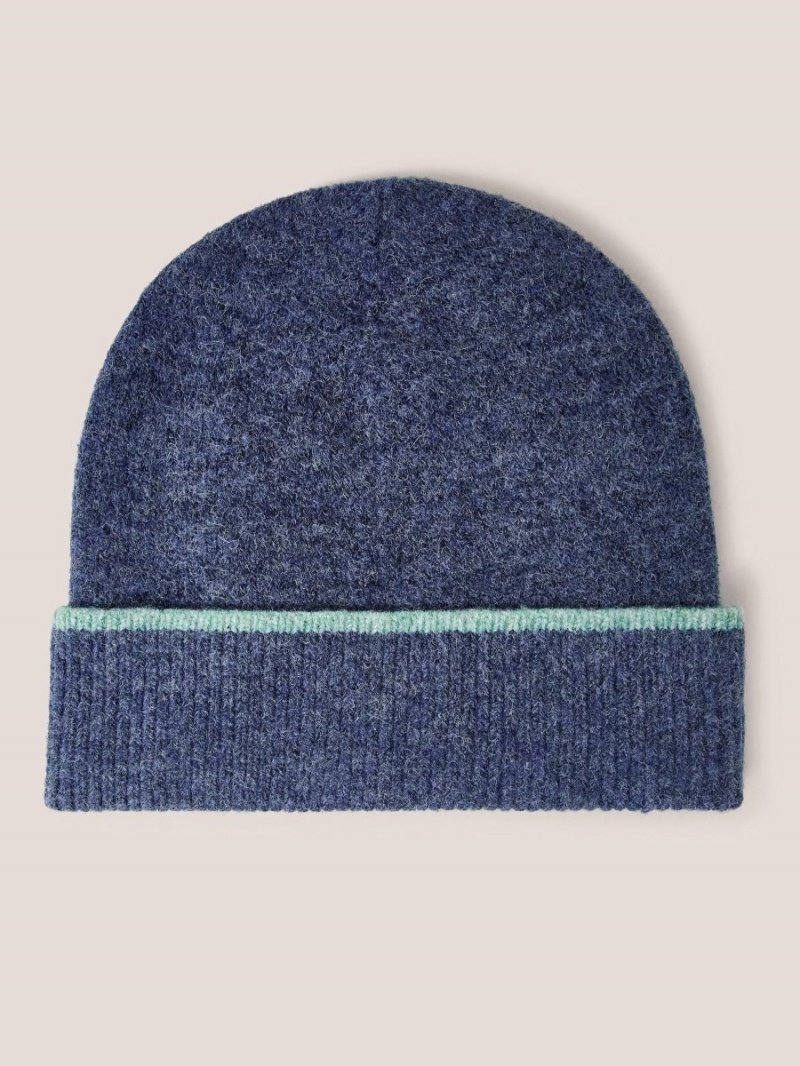 Mid Blue White Stuff Sienna Knit Beanie | 96804LKDU