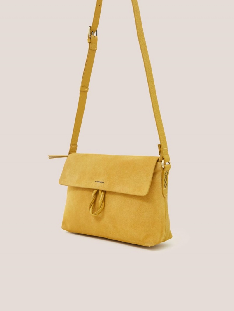 Mid Chartreuse White Stuff Elena Crossbody Bag | 30896JEDO