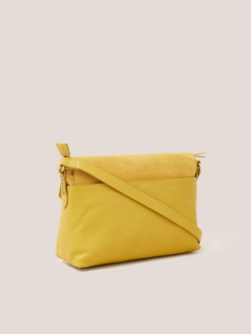 Mid Chartreuse White Stuff Elena Crossbody Bag | 30896JEDO