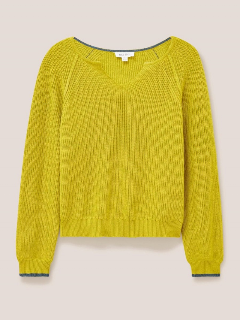 Mid Chartreuse White Stuff Jennie Rib Jumper | 58091BYGE