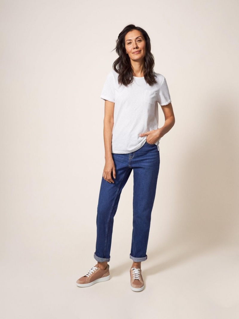 Mid Denim White Stuff Brooke Straight Jeans | 96527UKLP