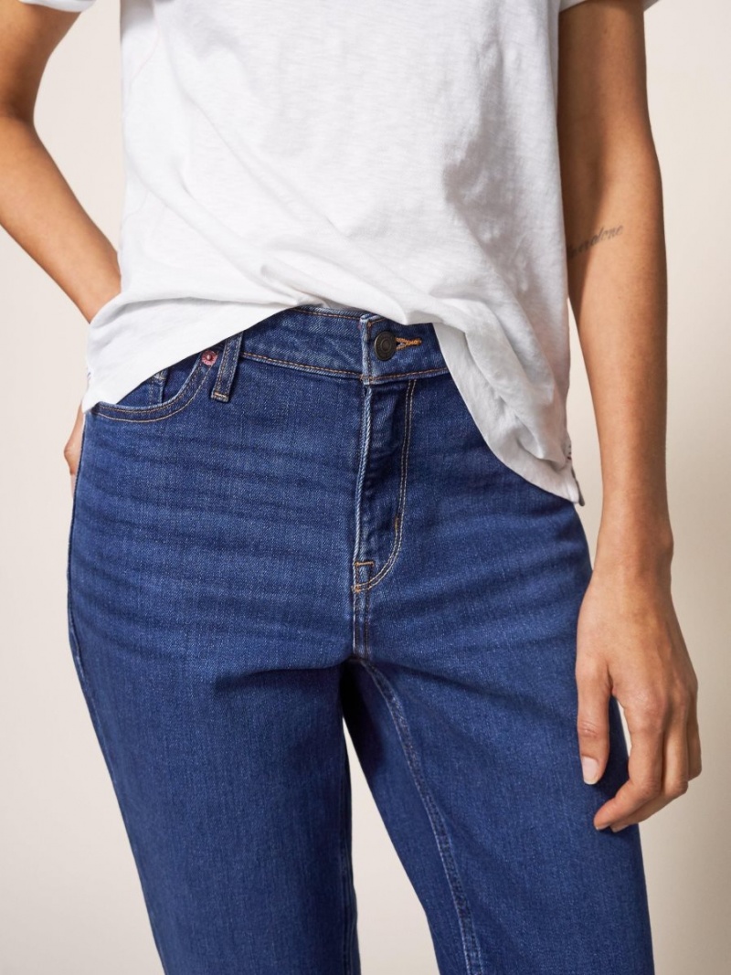 Mid Denim White Stuff Brooke Straight Jeans | 96527UKLP