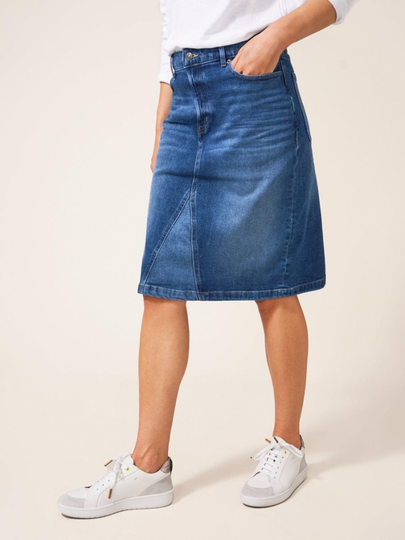 Mid Denim White Stuff Jemma Denim Skirt | 17425OJVK