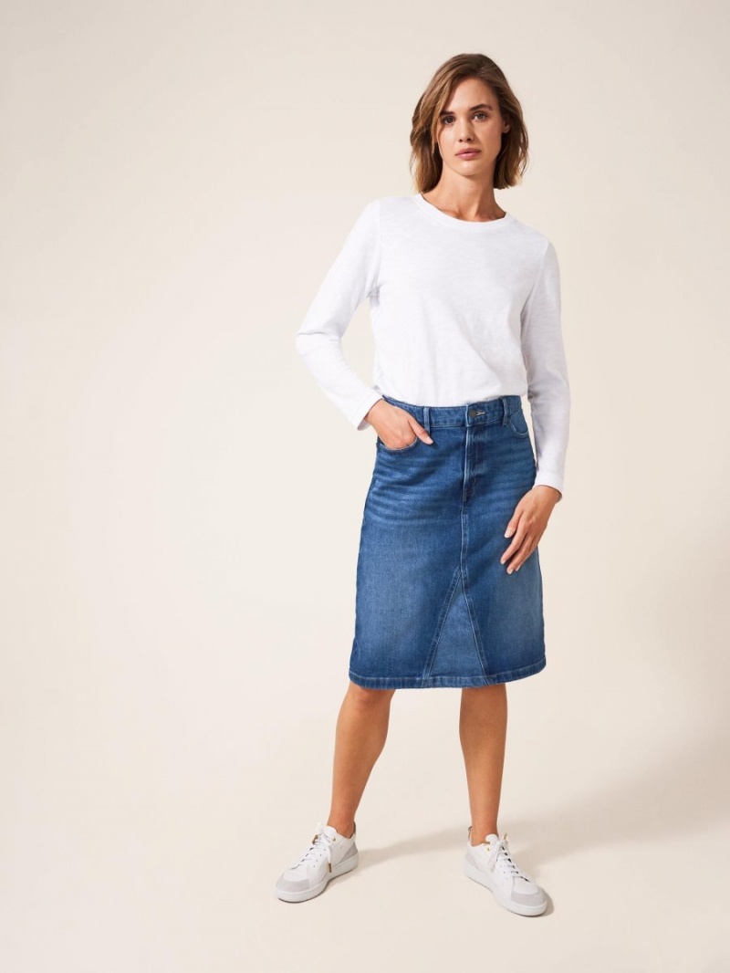 Mid Denim White Stuff Jemma Denim Skirt | 17425OJVK