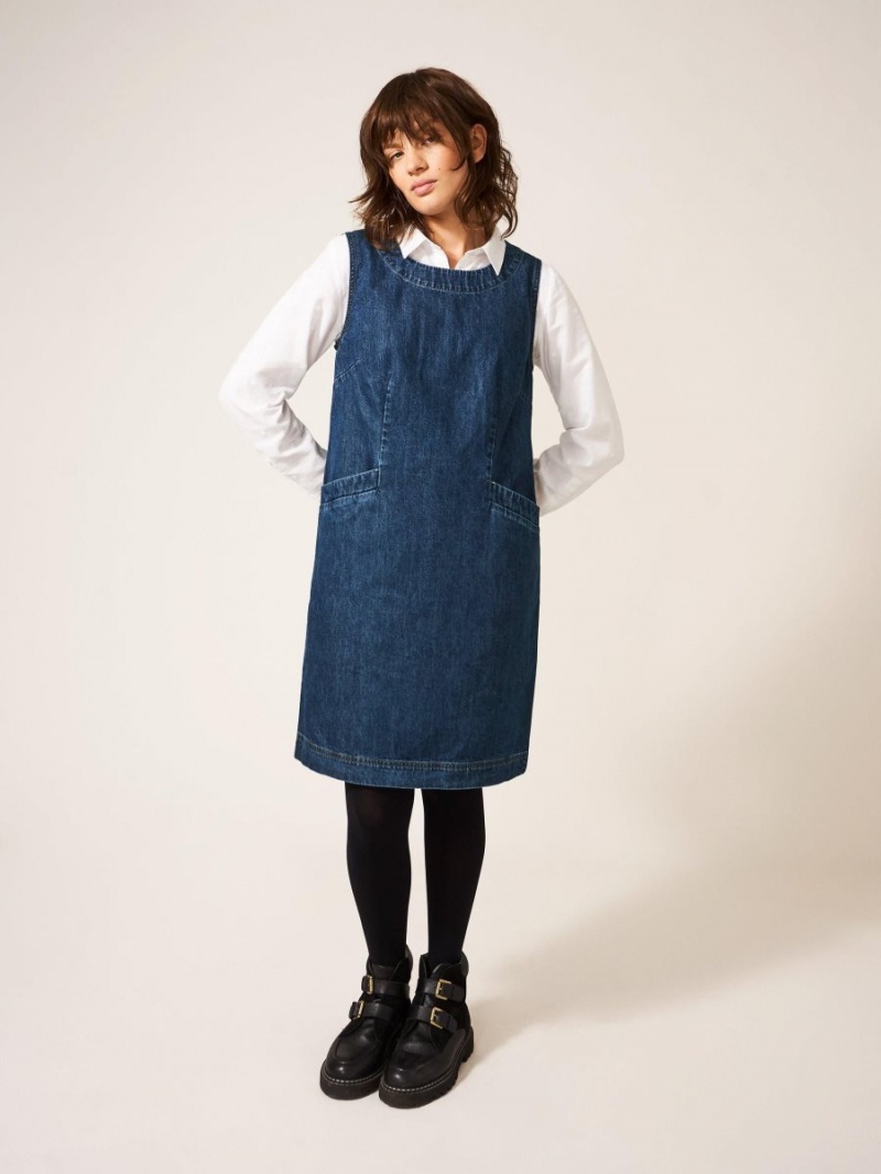 Mid Denim White Stuff Lothbury Organic Denim Pinny | 26371GNRY