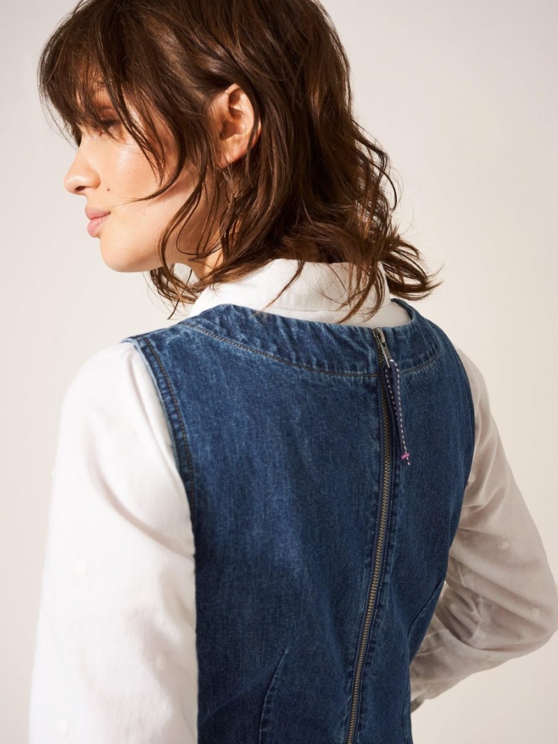 Mid Denim White Stuff Lothbury Organic Denim Pinny | 26371GNRY