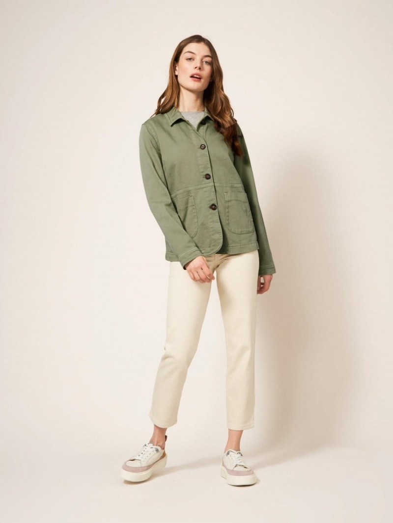 Mid Green White Stuff Carrie Regular Fit Denim Jacket | 49578MUZD