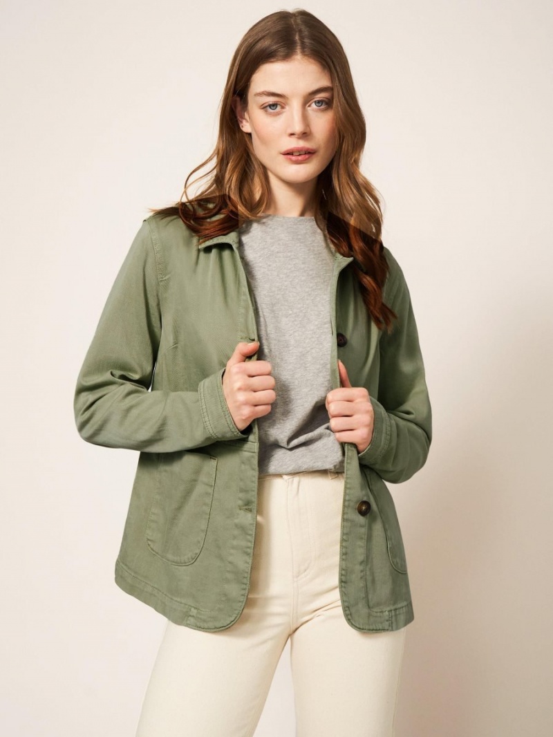 Mid Green White Stuff Carrie Regular Fit Denim Jacket | 49578MUZD