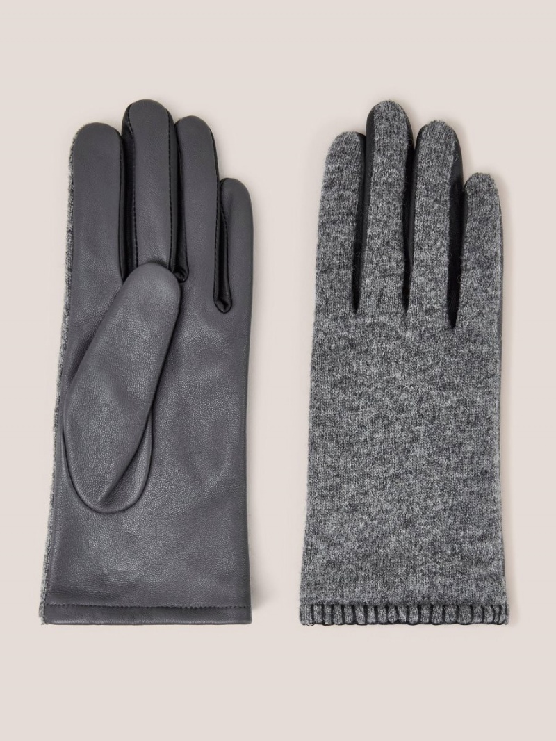 Mid Grey White Stuff Lucie Leather Glove | 96874JZCS