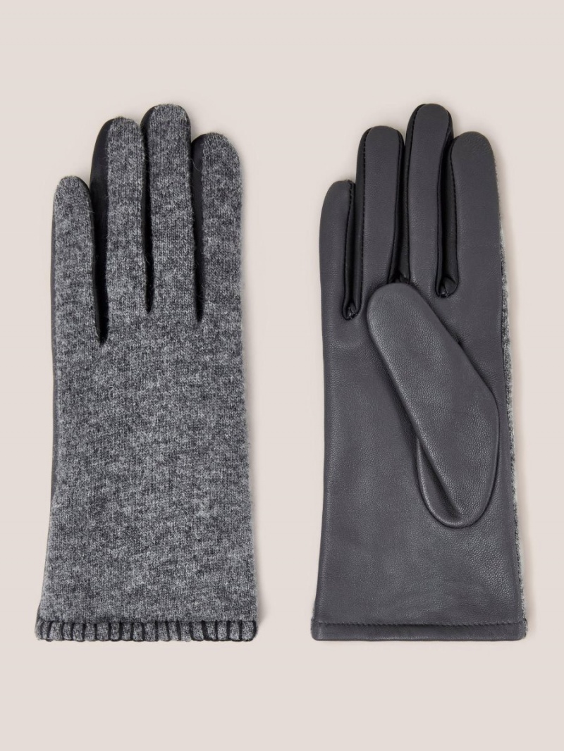 Mid Grey White Stuff Lucie Leather Glove | 96874JZCS